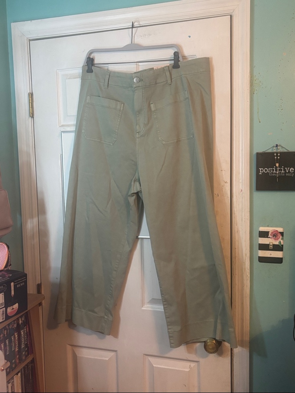 LC Lauren Conrad Sage Green High-Rise Wide Leg Crop Jeans Size 18W